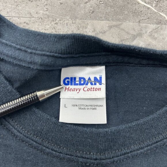 Vintage US Navy Shirt Mens Large Black Aircraft Carrier Military Graphic Tee y2k - Picture 4 of 8